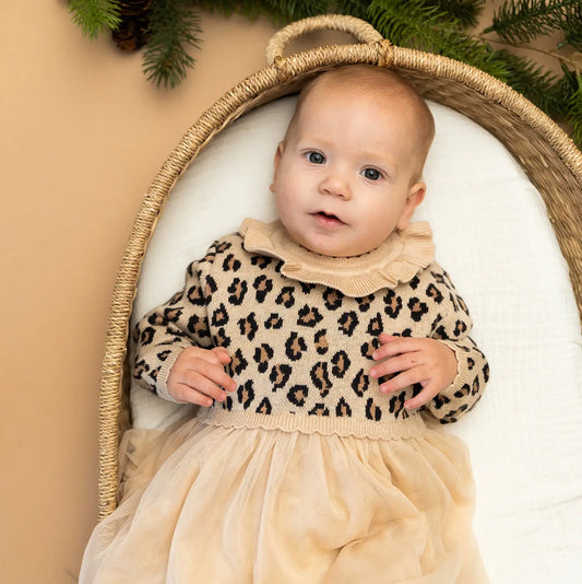 Leopard Jacquard Tutu Dress