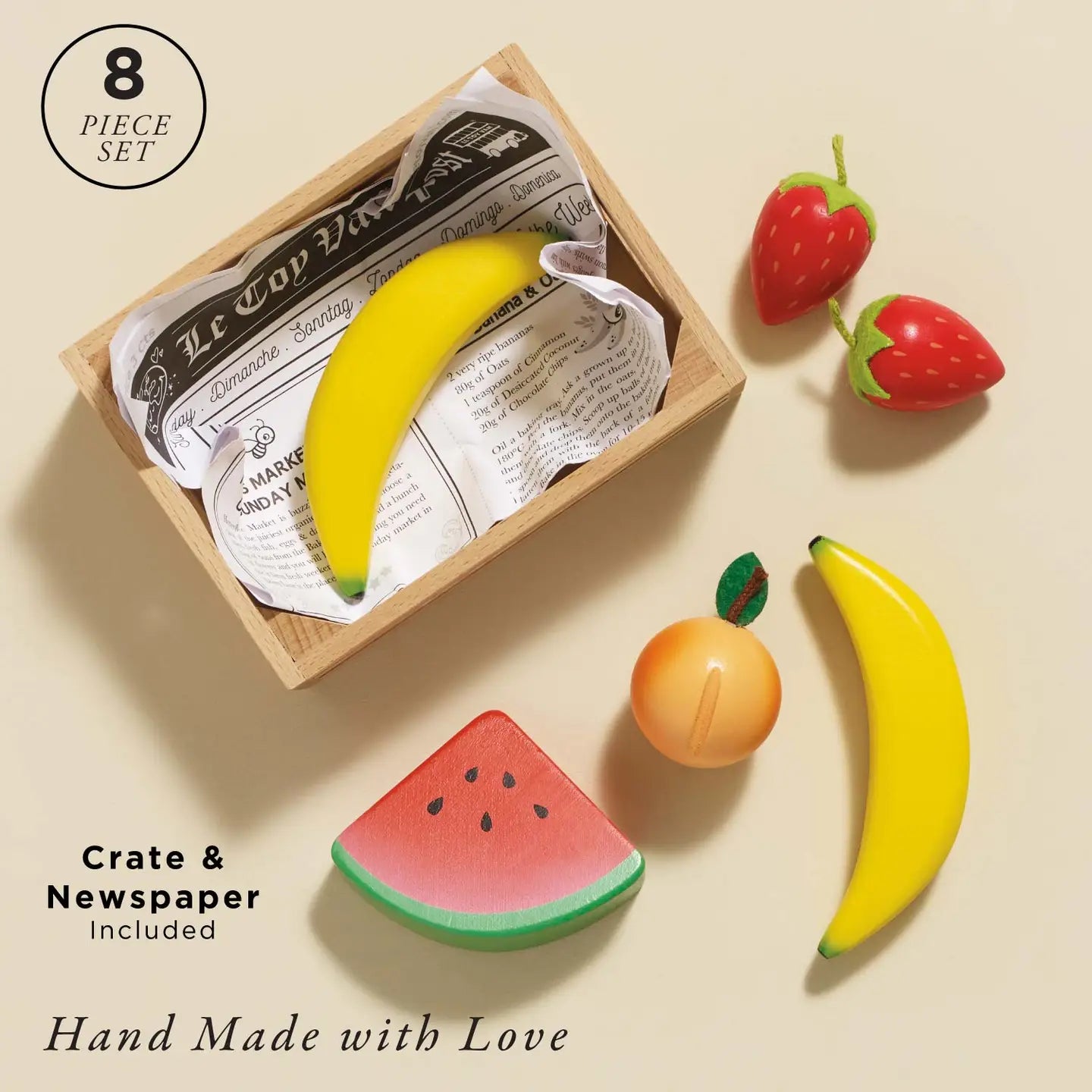 Wooden Smoothie Fruit Market Crate Play Set
