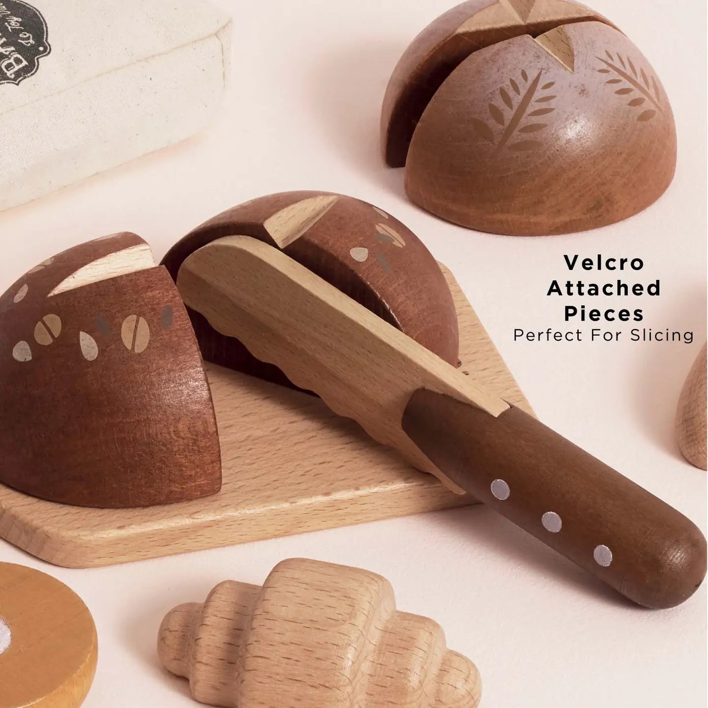 Wooden Artisan Bread & Knife Play Set
