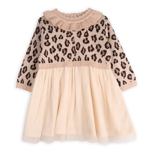 Leopard Jacquard Tutu Dress