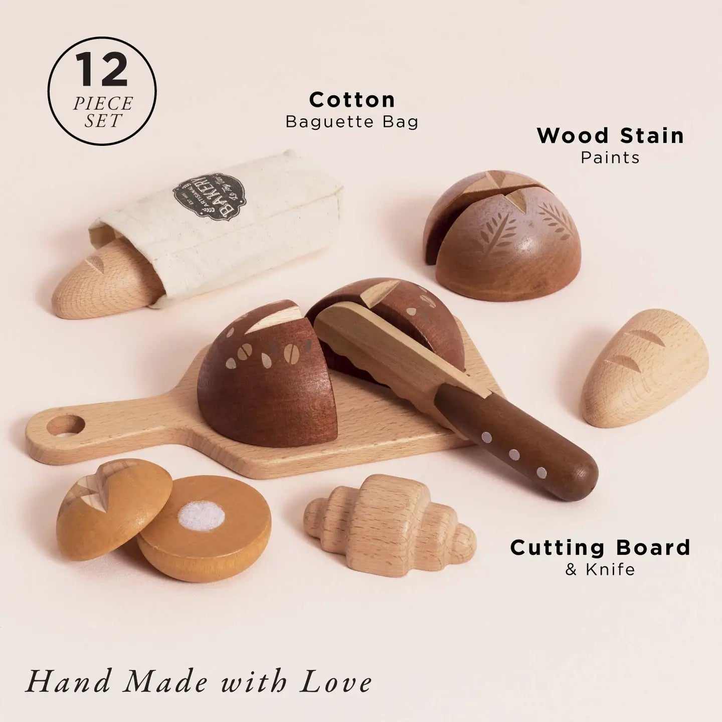 Wooden Artisan Bread & Knife Play Set