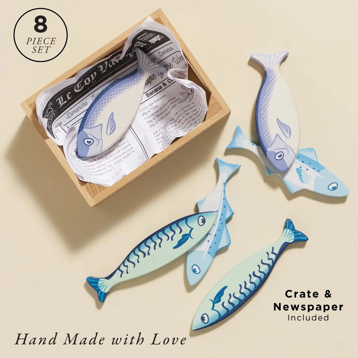 Wooden Fish Market Crate Play Set