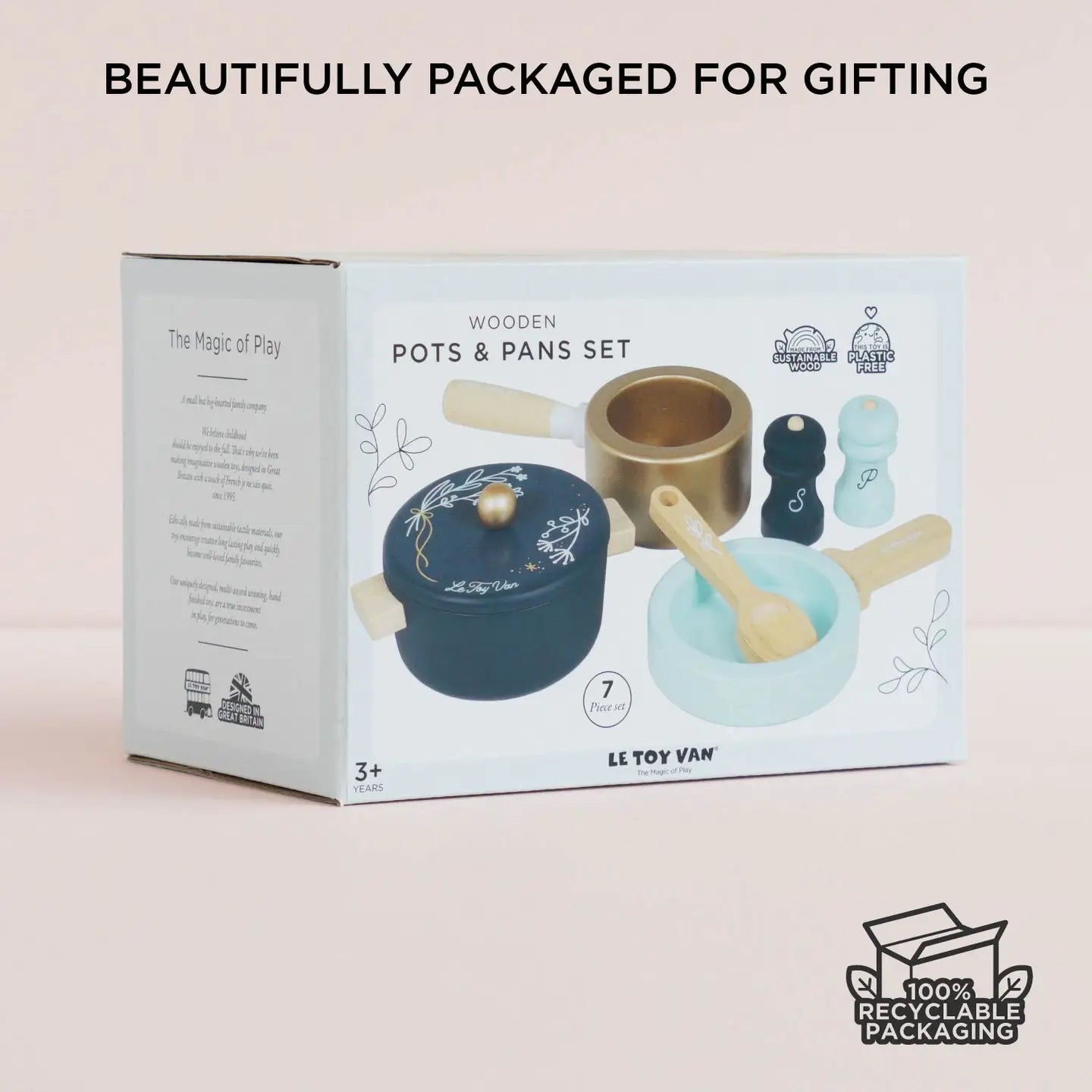 Wooden Pots & Pans Kitchen Accessories Play Set