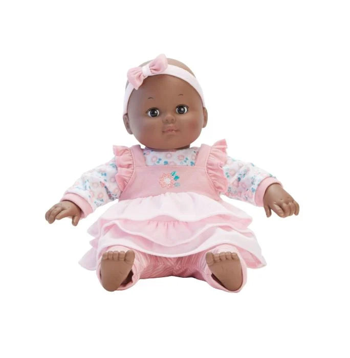 Baby Cuddles Pink Flora Dressl Dark Skin Tone
