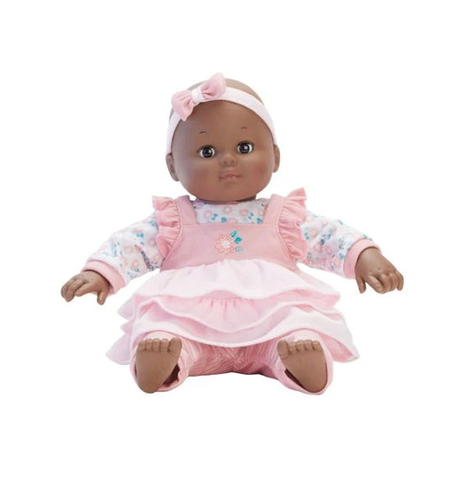 Baby Cuddles Pink Flora Dressl Dark Skin Tone