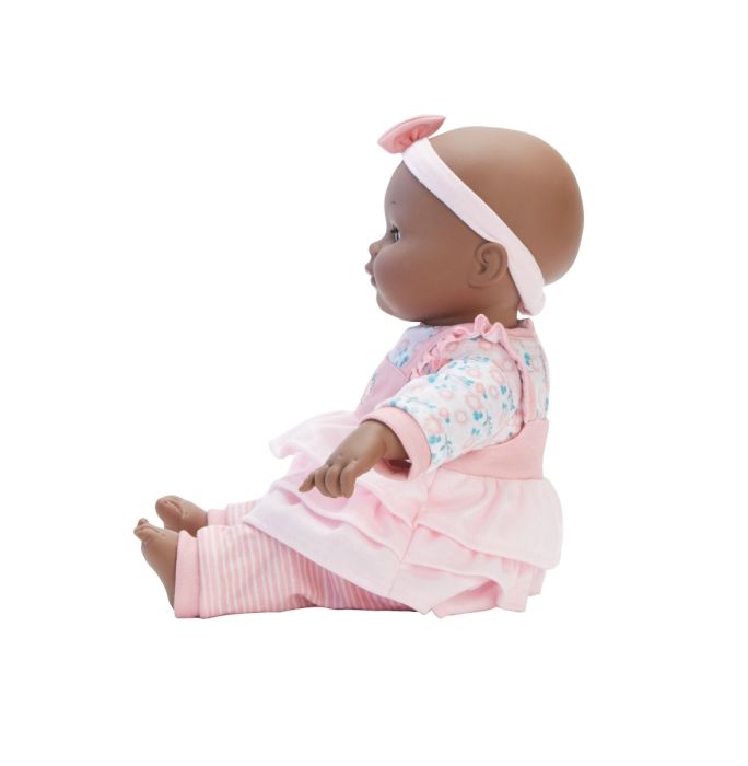 Baby Cuddles Pink Flora Dressl Dark Skin Tone