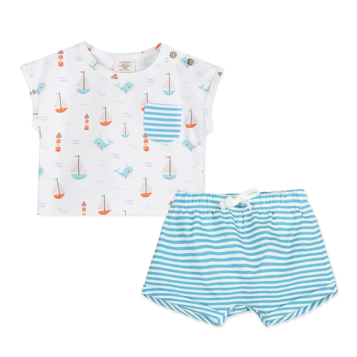 Sailboat Whales Tee & Shorts