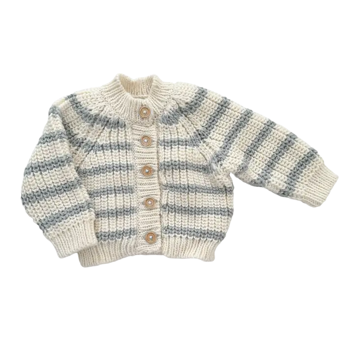 Rib Knit Stripe Cardigan Sweater
