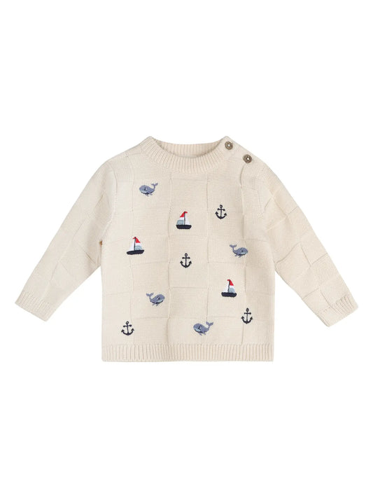 Miles Nautical Baby Pullover