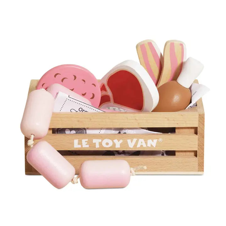 Wooden Butchers Meat Market Crate Play Set