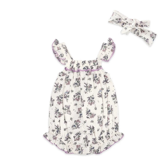 Vivian Floral Romper & Headband