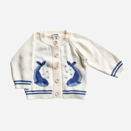 Cotton Whale Cardigan Sweater