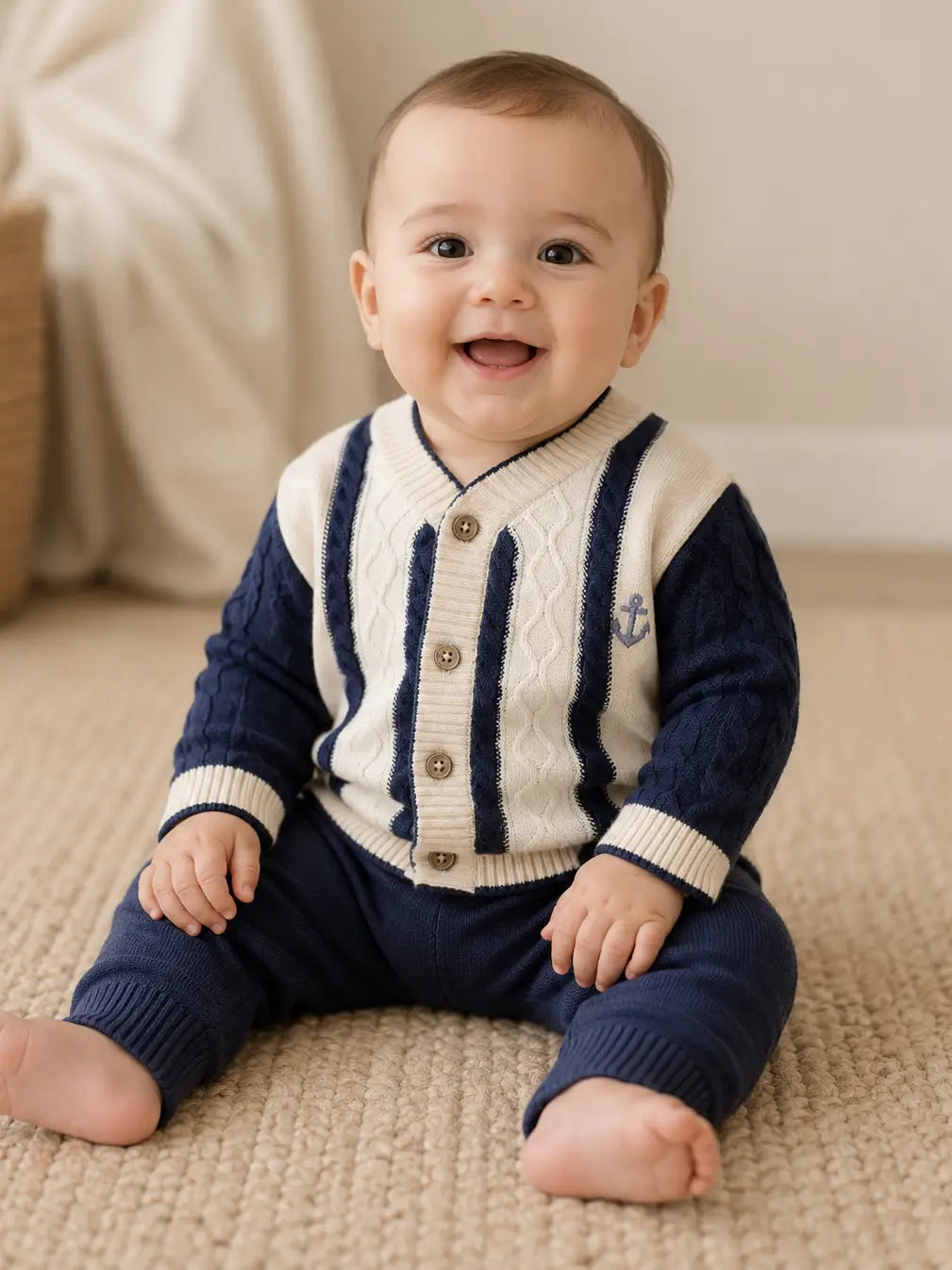 Anchor Stripe Baby Cardi