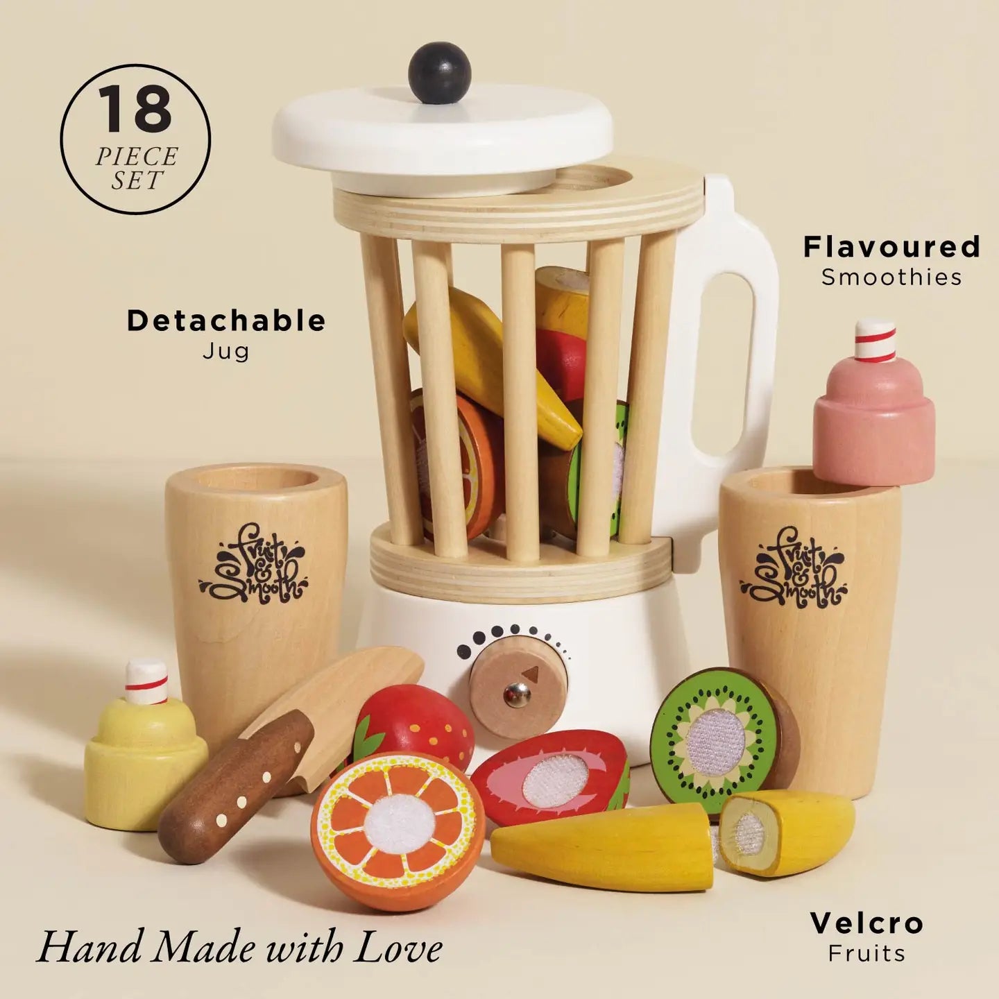 Wooden Fruit & Smoothie Blender Play Set
