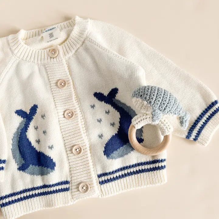Cotton Whale Cardigan Sweater