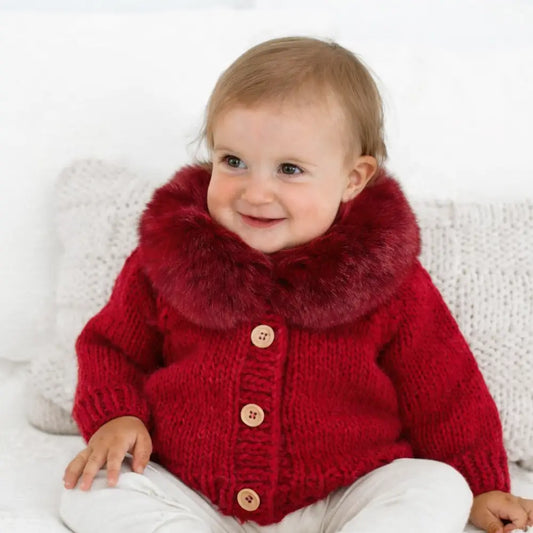 Fur Collar Cardigan