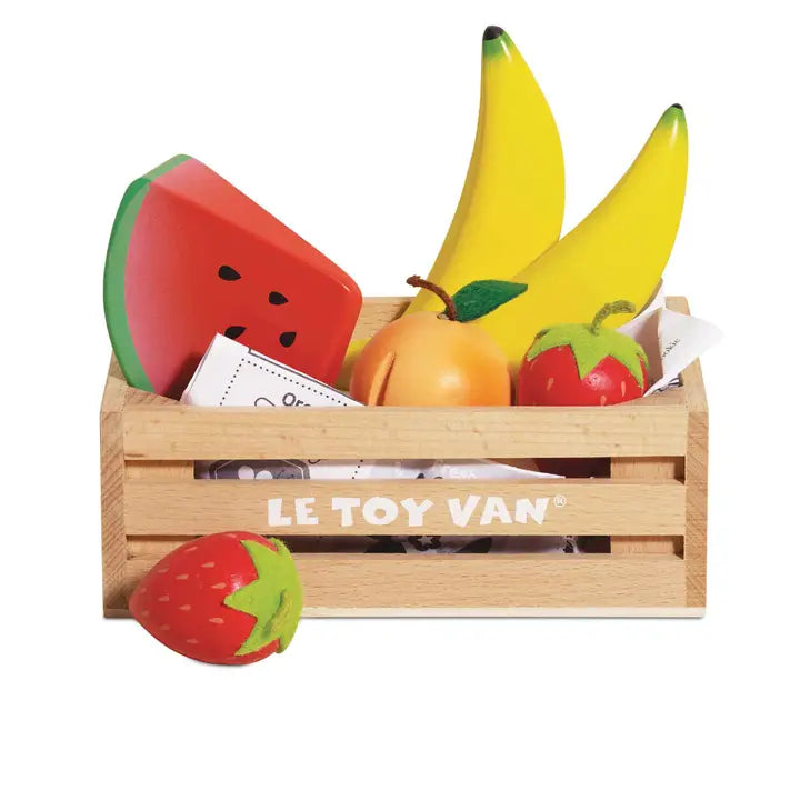 Wooden Smoothie Fruit Market Crate Play Set